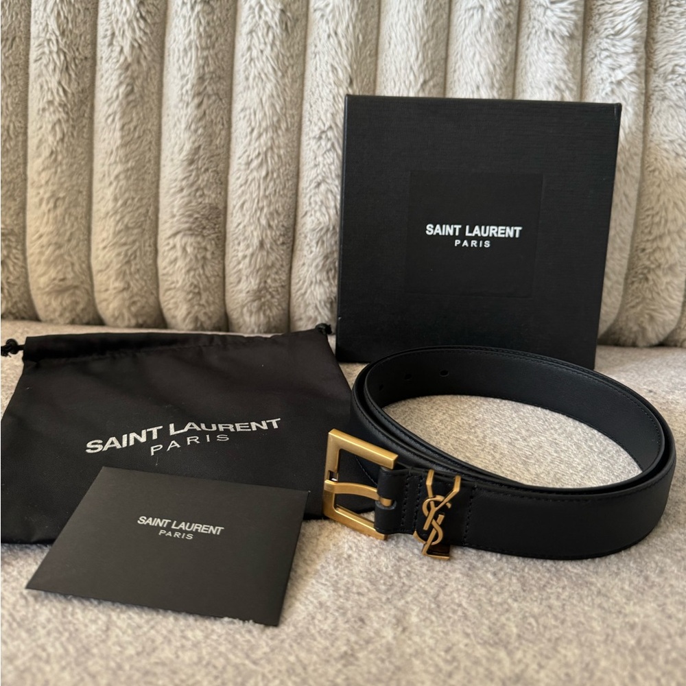 YSL Saint Laurent Cassandre Belt Size 85